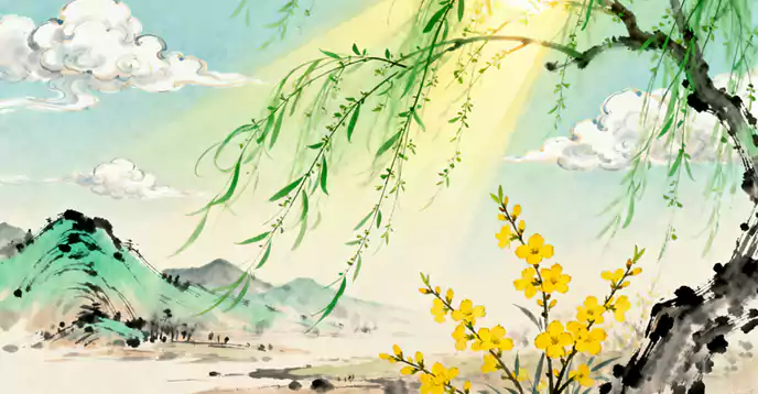 现代诗-等一场春醒：风不再裹着冰碴 掠过窗棂时 带了点软